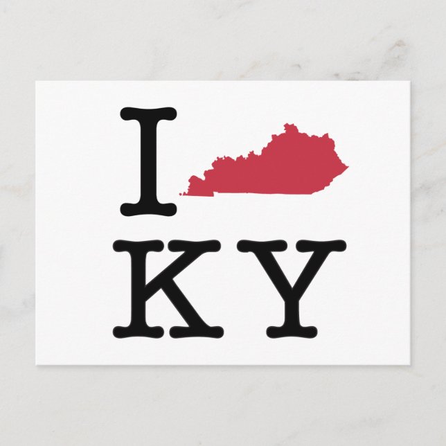 Cartão Postal Eu amo Kentucky (Frente)