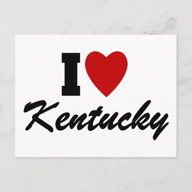 Cartão Postal Eu amo Kentucky (Frente)