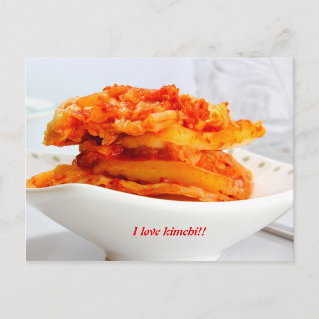Cartão Postal Eu amo kimchi (Frente)