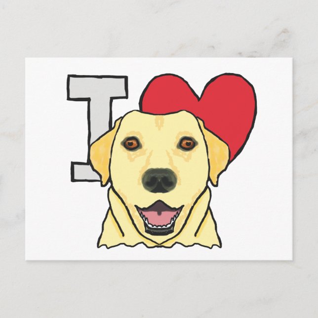 Cartão Postal Eu Amo Labradores (Frente)