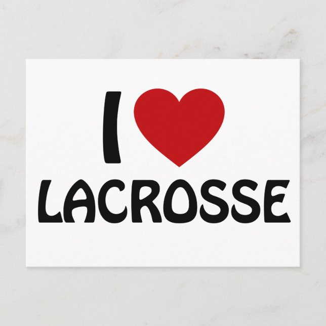 Cartão Postal Eu amo Lacrosse (Frente)