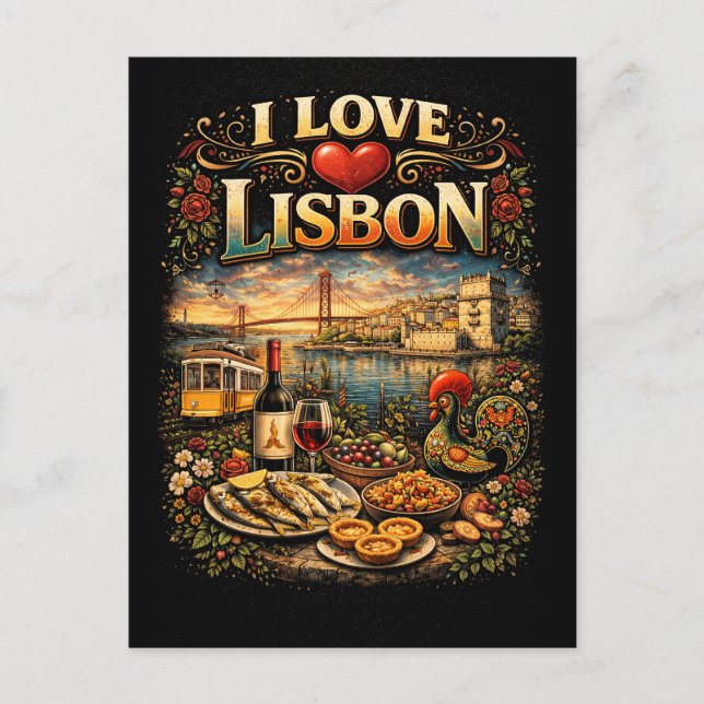 Cartão Postal Eu Amo Lisboa (Frente)