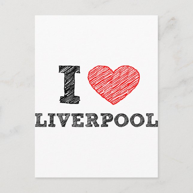 Cartão Postal Eu amo Liverpool (Frente)