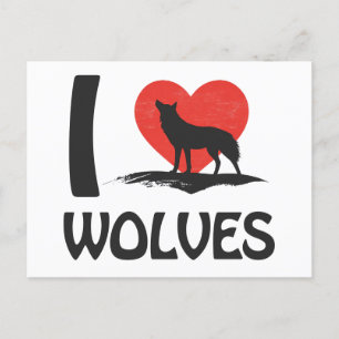 Cartão Postal Eu amo Lobos