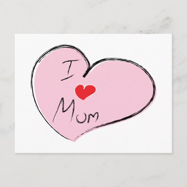 Cartão Postal Eu Amo Mamãe (Frente)