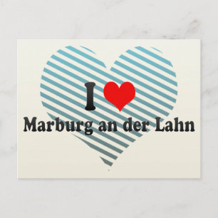 Cartão Postal Eu amo Marburg e der Lahn, Alemanha