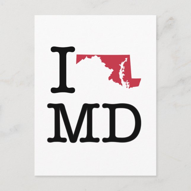 Cartão Postal Eu amo Maryland (Frente)