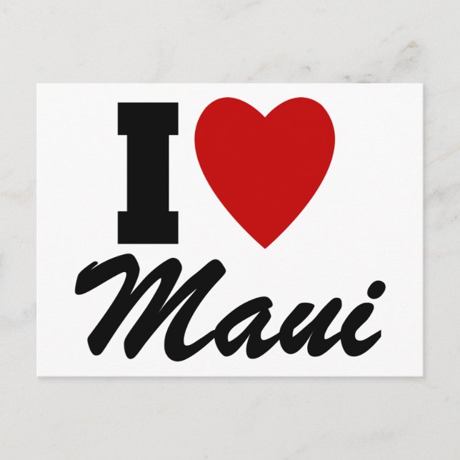 Cartão Postal Eu Amo Maui (Frente)