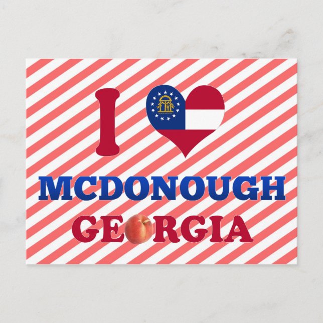 Cartão Postal Eu Amo McDonough, Geórgia (Frente)
