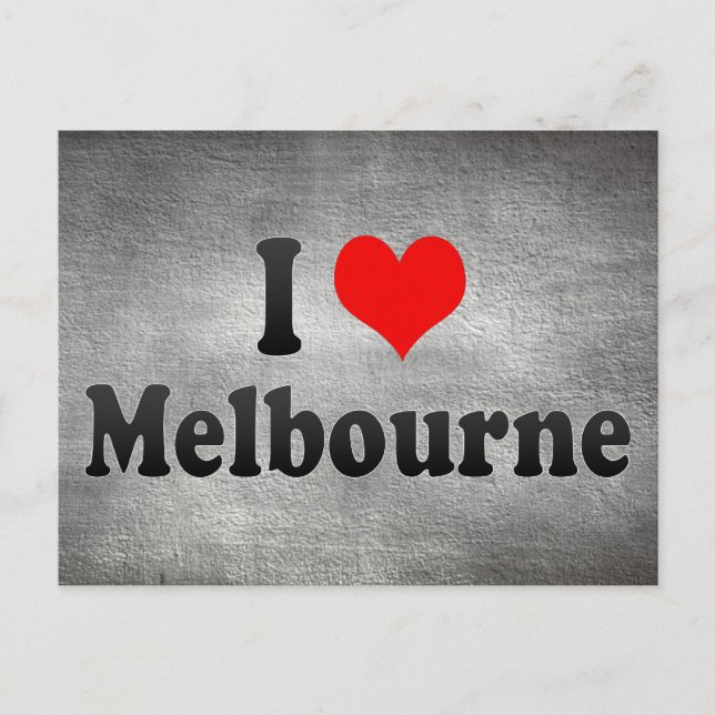 Cartão Postal Eu amo Melbourne, Austrália (Frente)