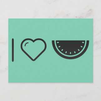 Cartão Postal Eu Amo Melões de Frutas