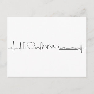 Cartão Postal Eu amo Memphis num estilo ecg extraordinário
