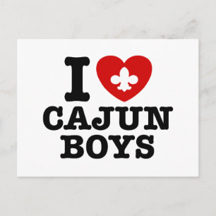 Cartão Postal Eu Amo Meninos Cajun