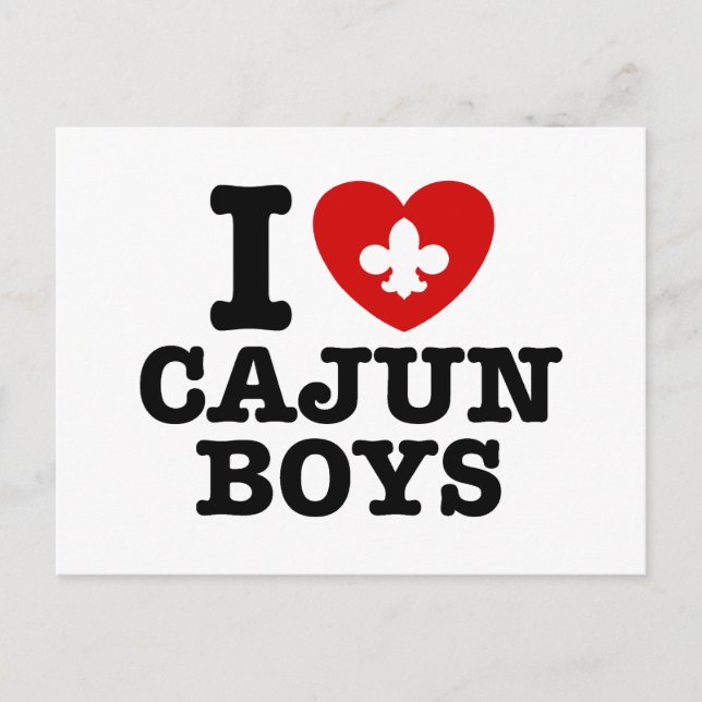 Cartão Postal Eu Amo Meninos Cajun (Frente)