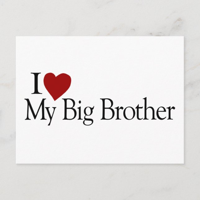 Cartão Postal Eu amo meu big brother (Frente)