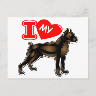 Cartão Postal Eu Amo Meu Boxer