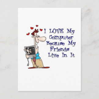 Cartão Postal Eu Amo Meu Computador