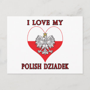 Cartão Postal Eu Amo Meu Dziadek Polonês
