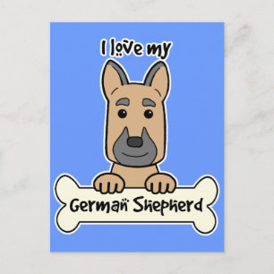Cartão Postal Eu Amo Meu German shepherd