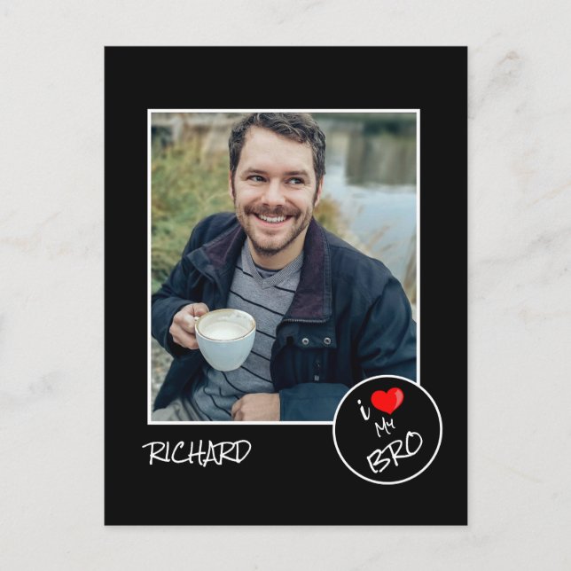 Cartão Postal Eu Amo Meu Irmão, Foto Personalizada – Personaliza (Frente)