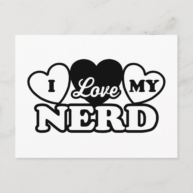 Cartão Postal Eu Amo Meu Nerd (Frente)