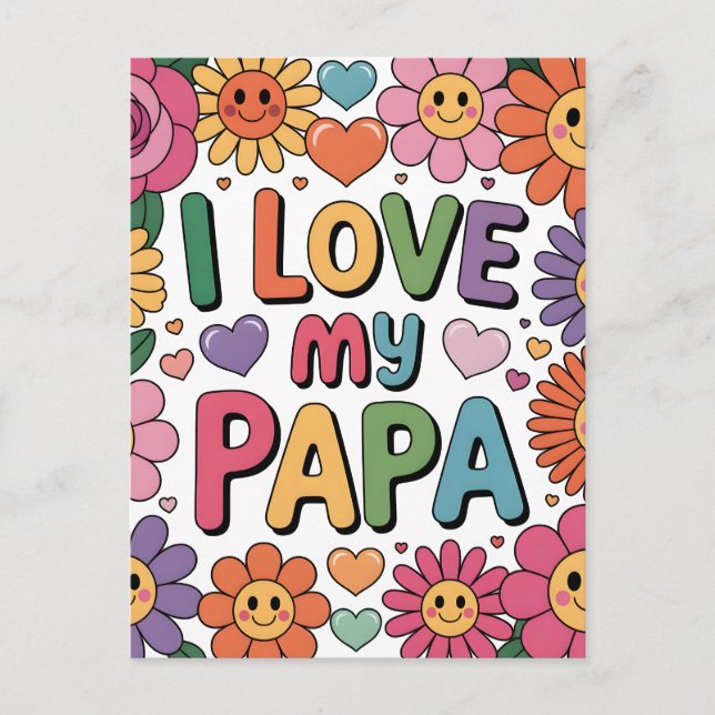 Cartão Postal Eu amo meu papai (Frente)