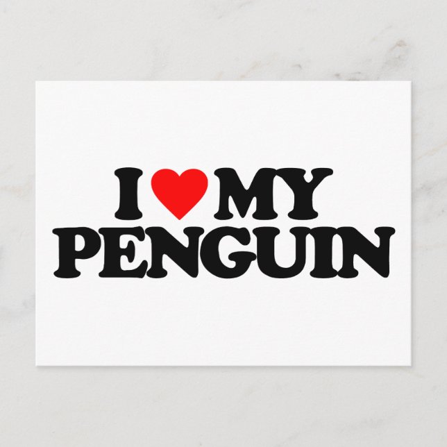 CARTÃO POSTAL EU AMO MEU PINGUIM (Frente)
