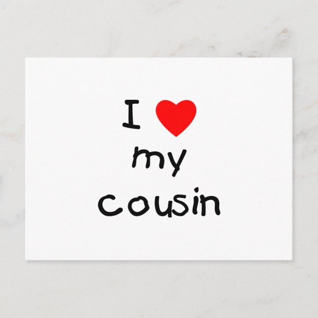 Cartão Postal Eu Amo Meu Primo (Frente)