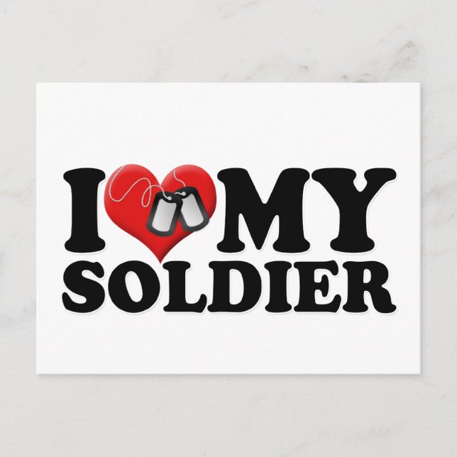 Cartão Postal Eu Amo Meu Soldado (Frente)