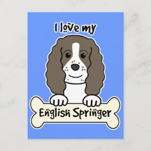 Cartão Postal Eu Amo Meu Springer Inglês