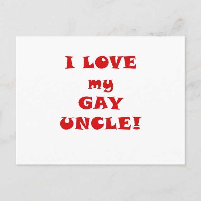 Cartão Postal Eu amo meu tio Gay (Frente)