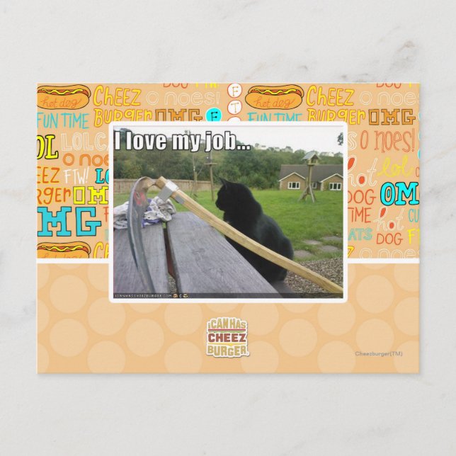 Cartão Postal Eu amo meu trabalho (Frente)
