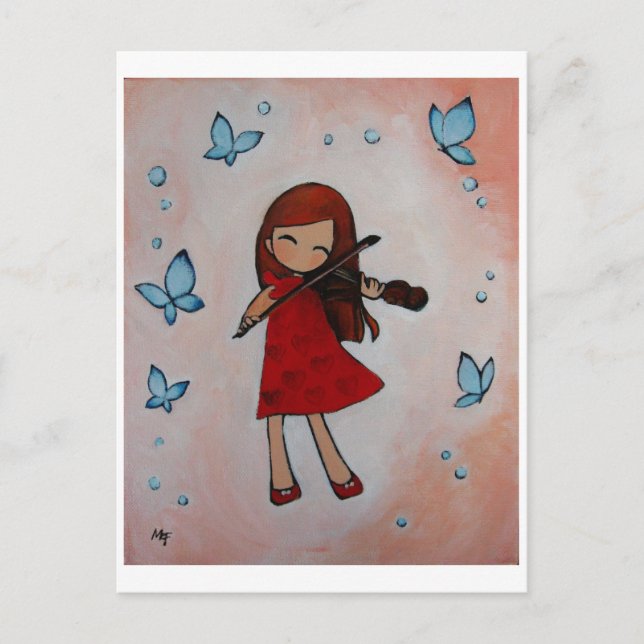 Cartão Postal Eu Amo Meu Violino (Frente)