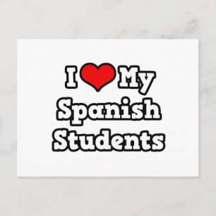 Cartão Postal Eu Amo Meus Estudantes Espanhóis