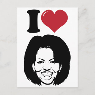 Cartão Postal Eu Amo Michelle Obama