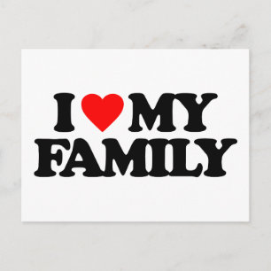 CARTÃO POSTAL EU AMO MINHA FAMÍLIA