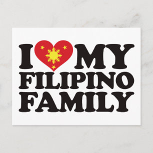 Cartão Postal Eu Amo Minha Família Filipina