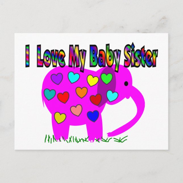 Cartão Postal Eu Amo Minha Irmã Bebê (Frente)