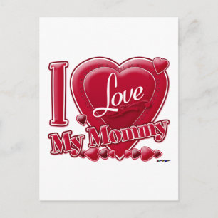 Cartão Postal Eu amo minha Mamãe - coração