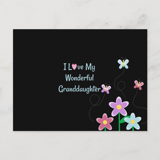Cartão Postal Eu Amo Minha Maravilhosa neta (Frente)