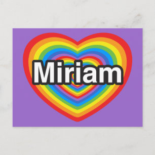 Cartão Postal Eu amo Miriam. Eu te amo Miriam. Coração