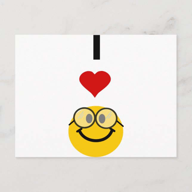 Cartão Postal Eu amo nerd (Frente)