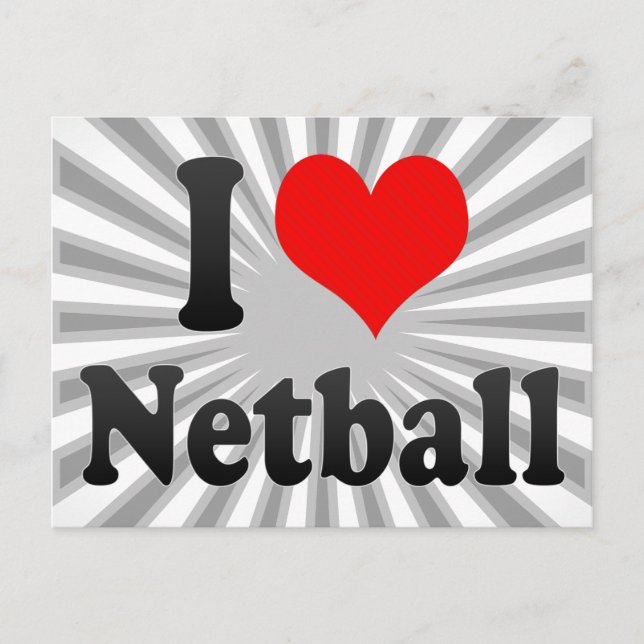 Cartão Postal Eu amo Netball (Frente)