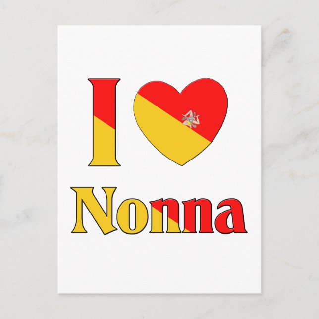 Cartão Postal Eu amo Nonna (Frente)