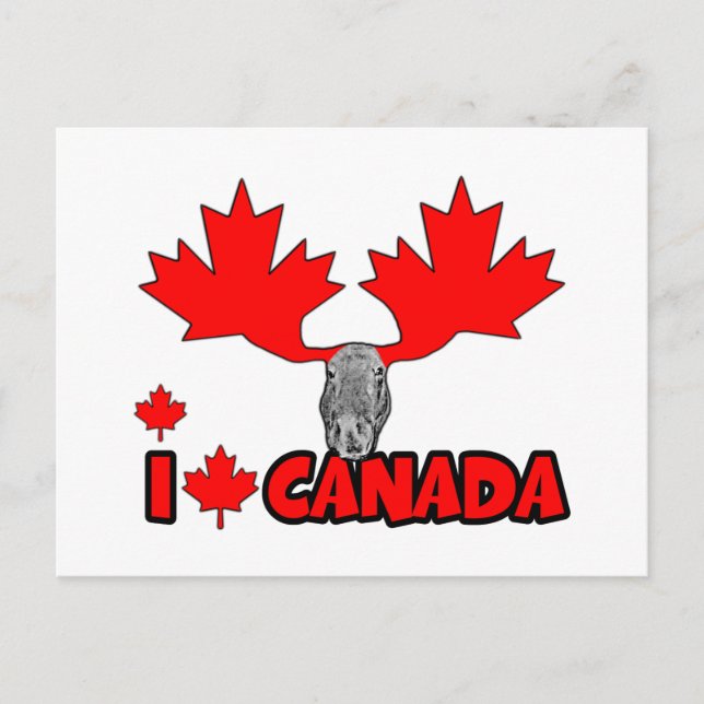 Cartão Postal Eu amo o Canadá (Frente)