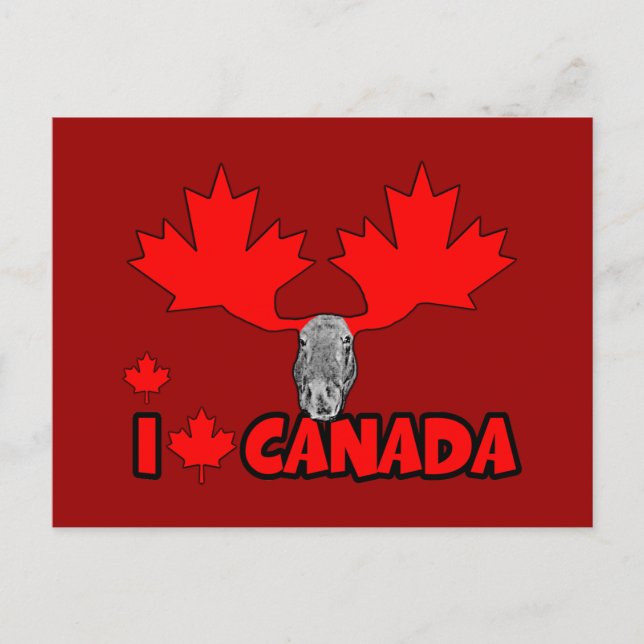 Cartão Postal Eu amo o Canadá (Frente)