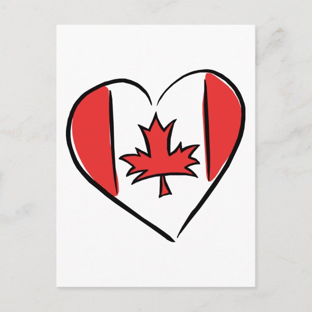 Cartão Postal Eu amo o Canadá (Frente)