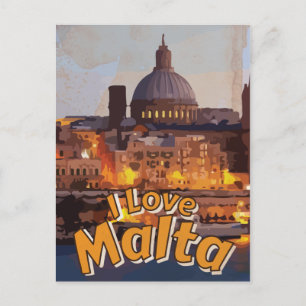 Cartão Postal Eu amo o cartaz de viagem vintage Matla