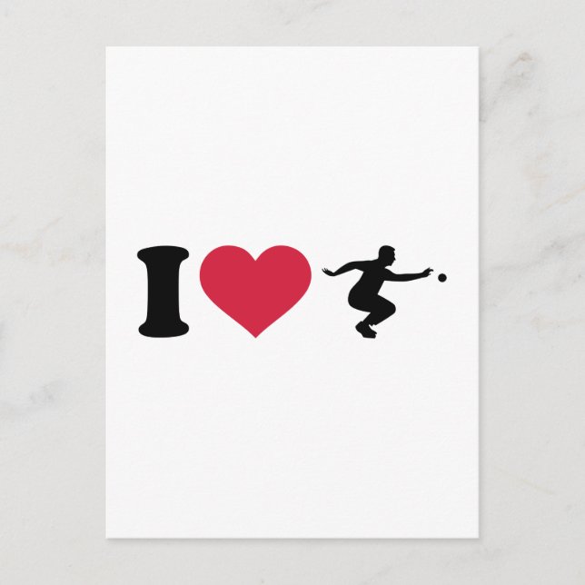 Cartão Postal Eu amo o jogador Boule Boccia (Frente)