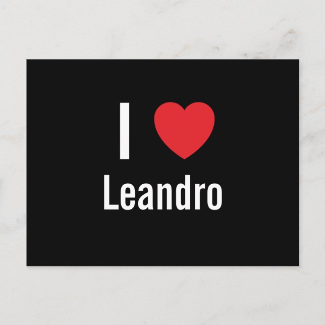 Cartão Postal Eu amo o Leandro (Frente)